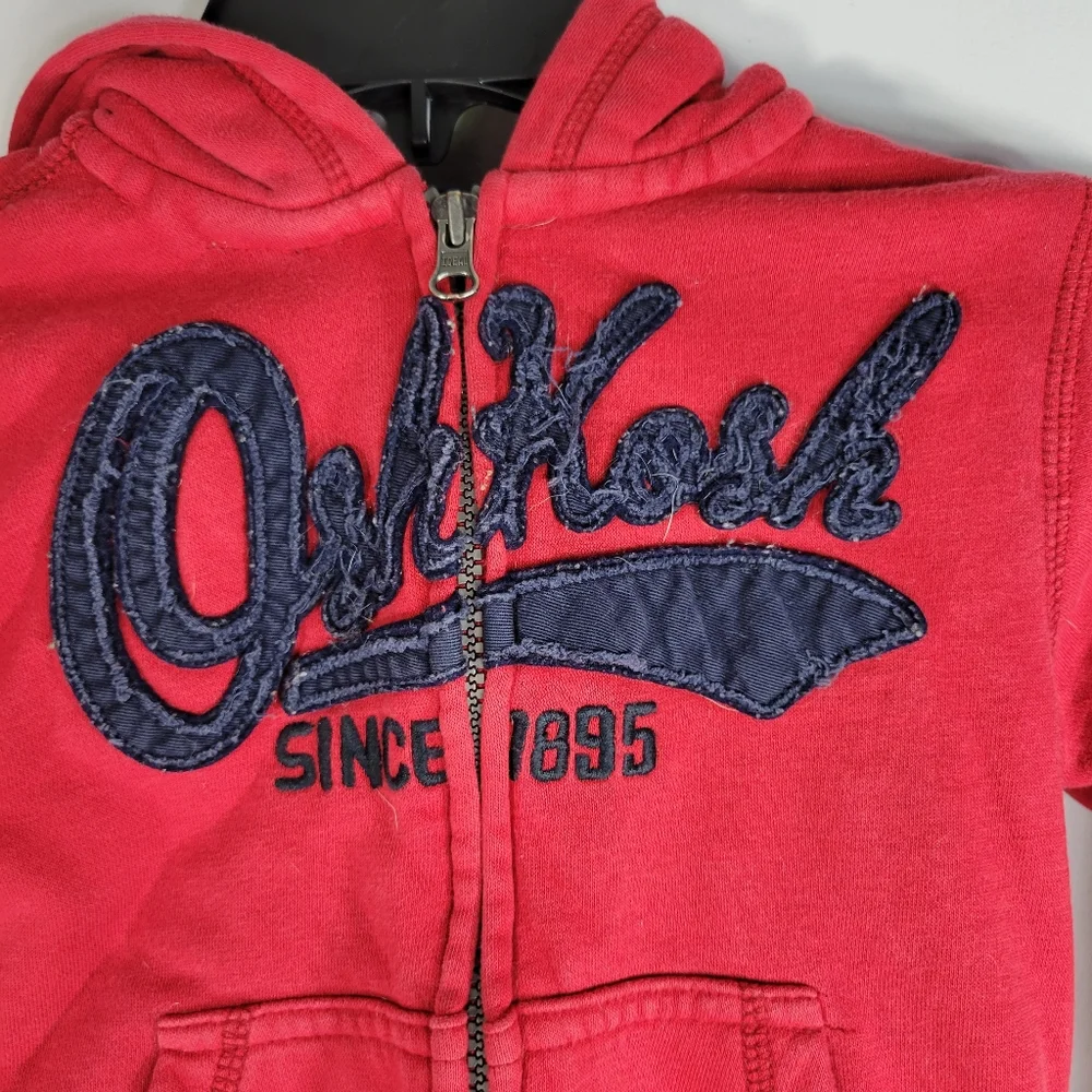 OshKosh B'gosh Red Full Zip Hoodie Size 4T